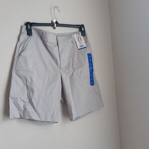 Matty M Shorts Women L Beige Bermuda Casual Comfort Vacation Resort Beach Academ